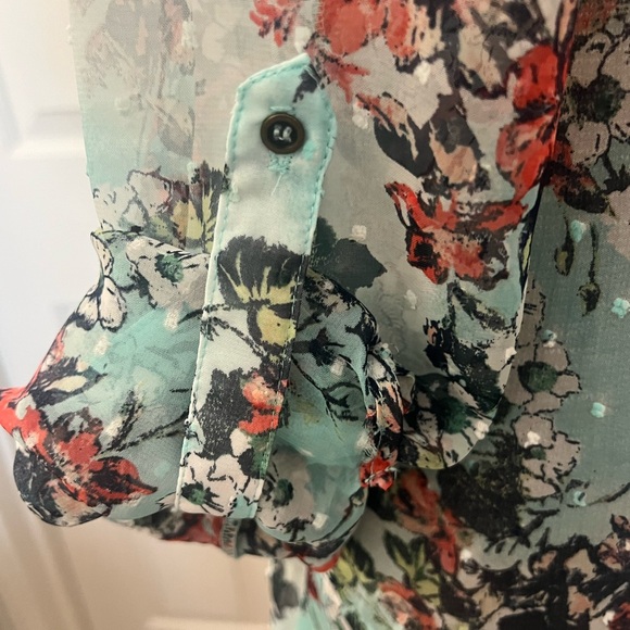 Kut from the Kloth Multicolor Henley Blouse -M - Picture 5 of 8